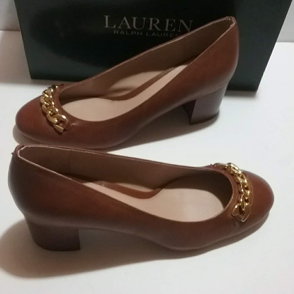 🆕Ralph Lauren Tonal Chain Detail Pumps Size 9 - Picture 4 of 8